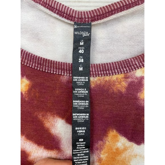 WILDFOX Sweat Tie Dye Crop Long Sleeve Sweatshirt Size Medium NWT - Picture 4 of 6